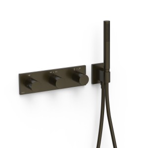 Mitigeur thermostatique douche encastré à 4 voies B‑system Noir Bronze - TRES 30735401KMB 