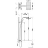 Ensemble douche robinet thermostatique 2 voies Over‑wall Noir Bronze - TRES 19039306KMB 
