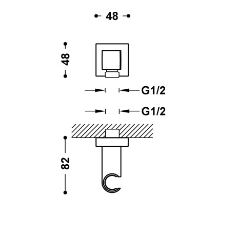 Support fixe avec arrivée d’eau pour douchette WHITEMAT (blanc mat) - TRES 20218221BM 
