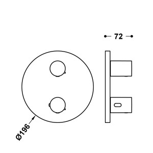 Mitigeur pour boîtier encastré Therm‑box 2 voies Cava Doré  - TRES 26225001CA 