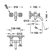 Mélangeur mural pour baignoire et douche Noir Bronze - TRES 28317601KMB 