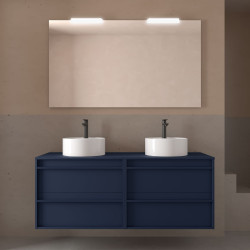 Meuble salle de bains 140cm 4 tiroirs Blue Satin ATTILA - SALGAR 104982