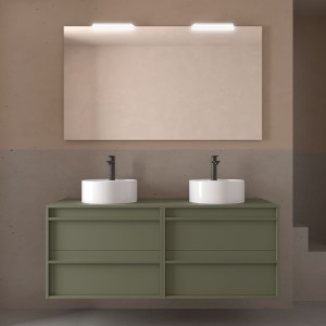 Meuble salle de bains 140cm 4 tiroirs Green Satin ATTILA - SALGAR 104983