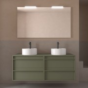 Meuble salle de bains 140cm 4 tiroirs Green Satin ATTILA - SALGAR 104983