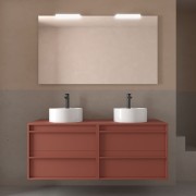 Meuble salle de bains 140cm 4 tiroirs Red Satin ATTILA - SALGAR 104984