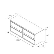 Meuble salle de bains 140cm 4 tiroirs Chêne Naturel ATTILA - SALGAR 104985