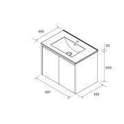 Meuble salle de bains 60cm 2 portes Green Satin NOJA - SALGAR 105072