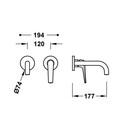Façade mitigeur lavabo Chrome - TRES 28130021