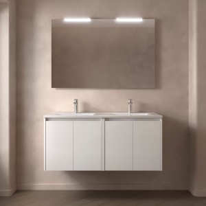 Meuble salle de bains 120cm 4 portes Blanc Brillant NOJA - SALGAR 105086