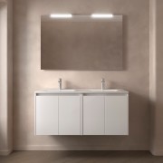 Meuble salle de bains 120cm 4 portes Blanc Brillant NOJA - SALGAR 105086