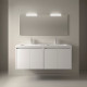 Meuble salle de bains 140cm 4 portes White Satin NOJA - SALGAR 105096