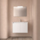 Meuble salle de bains et miroir 80cm 2 portes White Satin NOJA - SALGAR 105292