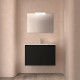 Meuble salle de bains et miroir 80cm 2 portes Black Satin NOJA - SALGAR 105293