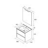 Meuble salle de bains 60cm 2 tiroirs Blanc Brillant NOJA - SALGAR 105372