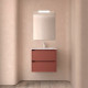 Meuble salle de bains 60cm 2 tiroirs et miroir Red Satin NOJA - SALGAR 105377