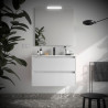 Meuble salle de bains 80cm 2 tiroirs et miroir Blanc Brillant NOJA - SALGAR 105390