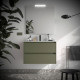Meuble salle de bains 80cm 2 tiroirs et miroir Green Satin NOJA - SALGAR 105394