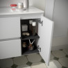 Meuble salle de bains 85cm 2 tiroirs 1 porte White Satin Droite NOJA - SALGAR 105400