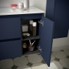 Meuble salle de bains 85cm 2 tiroirs 1 porte à droite Blue Satin NOJA - SALGAR 105402