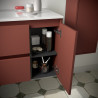Meuble salle de bains 85cm 2 tiroirs 1 porte à droite Red Satin NOJA - SALGAR 105404