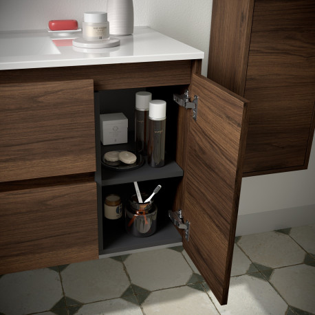 Meuble salle de bains 85cm 2 tiroirs 1 porte à droite Noyer Maya NOJA - SALGAR 105407