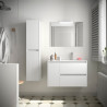 Meuble salle de bains 85cm 2 tiroirs 1 porte à gauche Blanc Brillant NOJA - SALGAR 105408