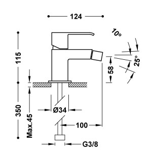 Mitigeur pour bidet Noir Bronze - TRES 00612001KMB