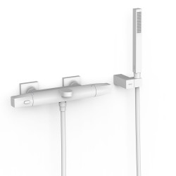Ensemble douche bain-douche thermostatique Blanc mat - TRES 19017459BM