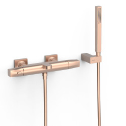 Robinet thermostatique mural pour baignoire et douche Or Rose Mat 24K - TRES 19017459OPM