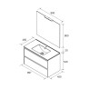 Meuble salle de bains 90cm 2 tiroirs Blanc Brillant NOJA - SALGAR 105417