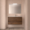 Meuble salle de bains 100cm 2 tiroirs et miroir Noyer Maya NOJA - SALGAR 105434