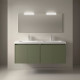 Meuble salle de bains et miroir 140cm 4 portes Green Satin NOJA - SALGAR 105313