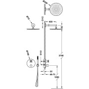 Kit douche robinet thermostatique encastré Therm-box à 2 voies Acier - TRES 28325002AC