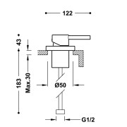 Mitigeur cuisine encastré à 1 voie monté en surface  Chromé - TRES 3416101