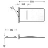 Pommeau de douche mural 2 types de jet 280x550 mm Or Mat 24K - TRES 29990308OM