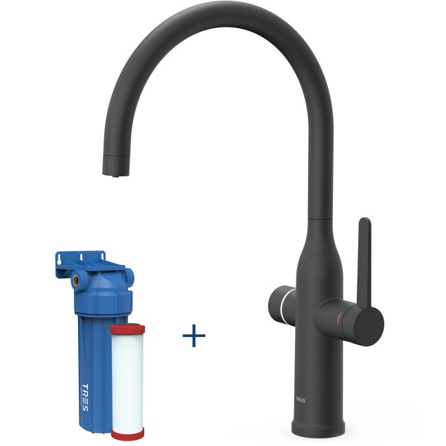 Mitigeur cuisine 2 voies BLACKMAT (noir mat) - TRES 23045301NM