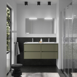 Meuble salle de bains 120cm 4 tiroirs et miroir Green Satin NOJA - SALGAR 105439
