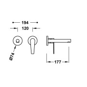 Façade mitigeur lavabo Chrome - TRES 20530021