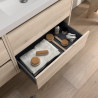 Meuble salle de bains 140cm 4 tiroirs et miroir Chêne Naturel NOJA - SALGAR 105450