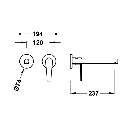 Façade mitigeur lavabo Chrome - TRES 20530022