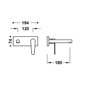 Façade mitigeur lavabo Chrome - TRES 20530031