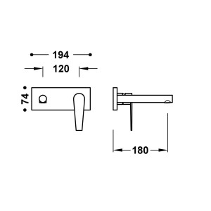 Façade mitigeur lavabo Chrome - TRES 20530031