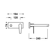 Façade mitigeur lavabo Chrome - TRES 20530032