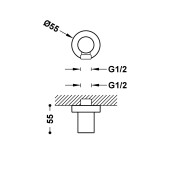 Coude avec prise murale BLACKMAT (noir mat) - TRES 20518301NM