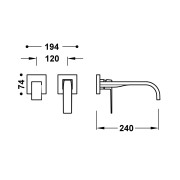 Façade mitigeur lavabo Noir mat - TRES 20230024NM