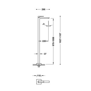 Mitigeur sur pied pour lavabo WHITEMAT (blanc mat) - TRES 20285301BM
