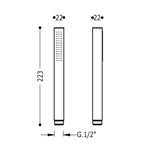 Douchette Quadro Noir Métallisé - TRES 00663901KM