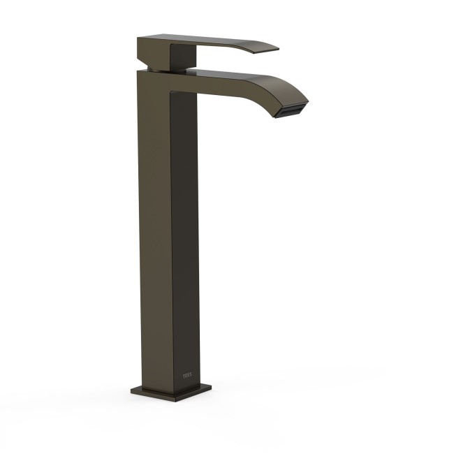 Mitigeur XXL pour lavabo bec fermé avec sortie de l’eau en cascade Noir Bronze - TRES 00681001KMB