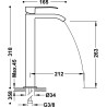 Mitigeur XXL pour lavabo bec fermé avec sortie de l’eau en cascade Noir Bronze - TRES 00681001KMB