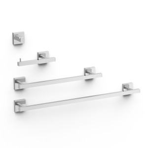 Ensemble de 2 Porte-serviettes et 1 Dérouleur à papier WC Chrome - TRES 9598101